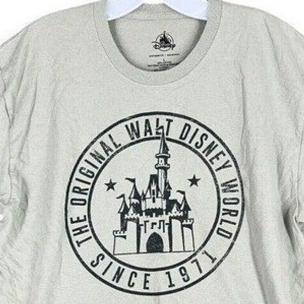 Walt Disney World Disney Graphic Tee Mens L Sage Green Castle Since 1971 Casual
